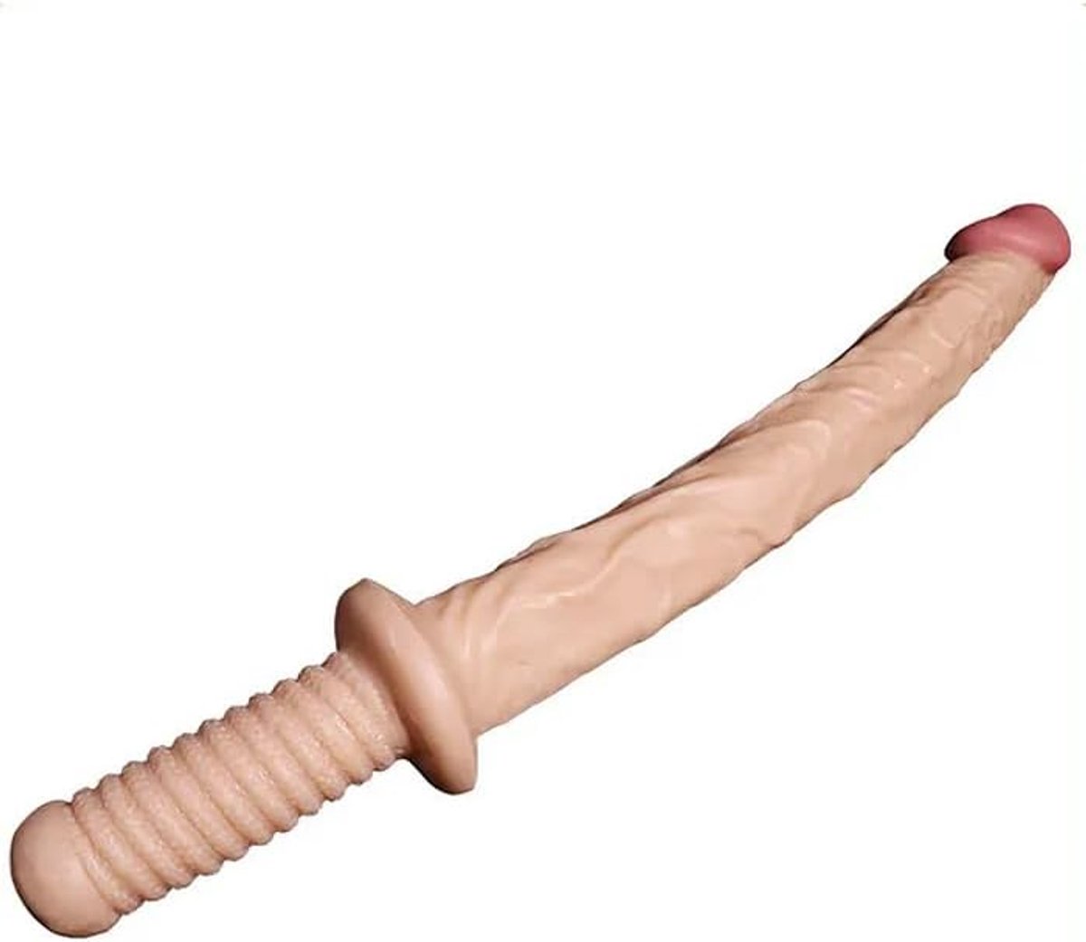 Dildo beige met handgreep - flexibel materiaal - ergonomisch ontwerp - voor optimaal plezier - SnelShoppen