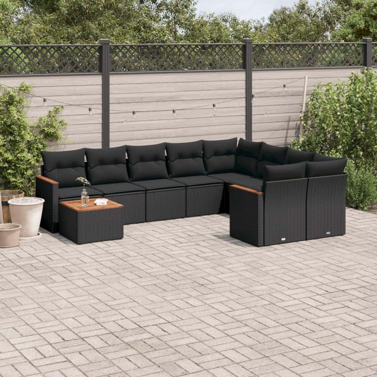 Tuinbankset 10-delig - Beige polyrotan - Modulaire opstelling - Eenvoudig schoon te maken - SnelShoppen