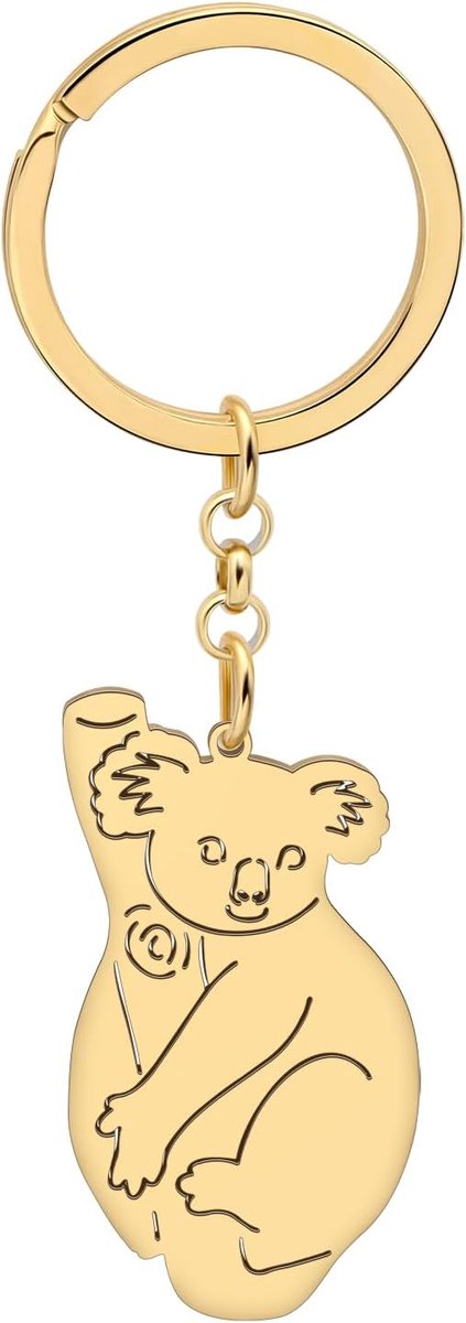 Koala Beer Sleutelhangers Tas Sleutelhanger Leuke Dieren Sieraden Voor Vrouwen Meisjes Charms Geschenken, 18-karaats verguld B, 42mm x 35mm