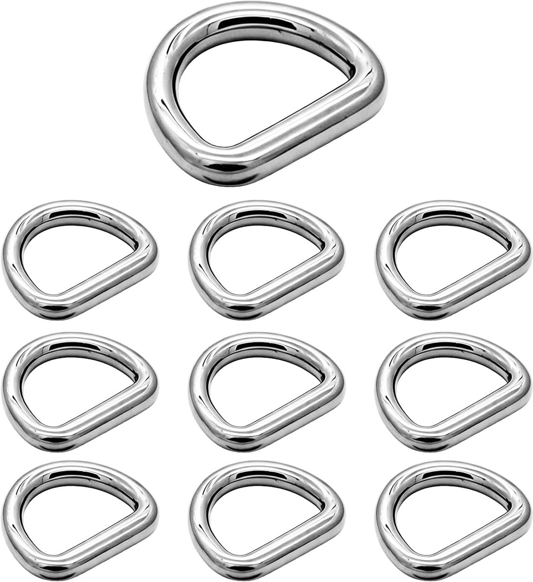 10 stuks metalen D-ringen 25mm, gelaste zware hardware voor naaien, tassen maken, rugzakriemen, hondenhalsband, zilver
