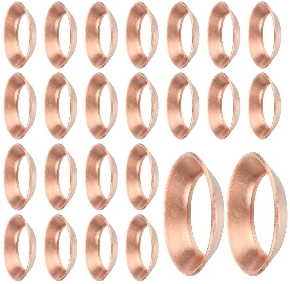 24 stuks koperen flensafdichting, geschikt voor 3/8 inch buismaat, 45 graden koperen flens fittingen voor airconditioning-koelinstallatie-accessoires