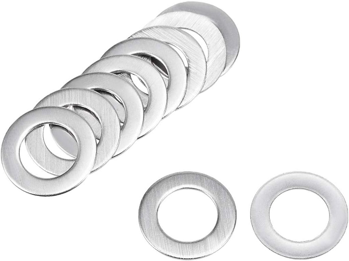 sourcing map 10 stuks sluitringen voor schroefbouten 18 mm x 11 mm x 0,8 mm 304 roestvrij staal