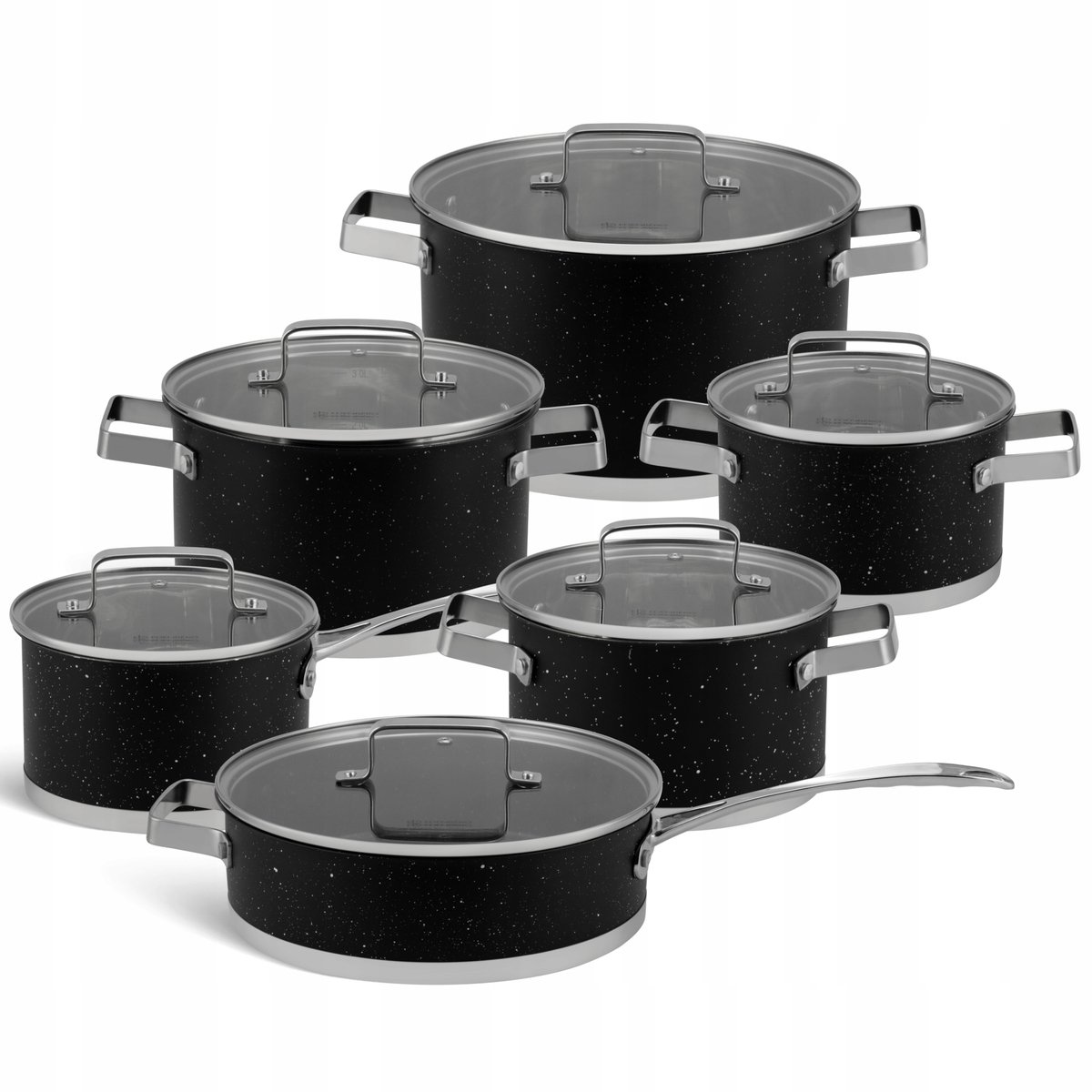 Edenberg 12-delige RVS pannenset met marmereffect & inductie