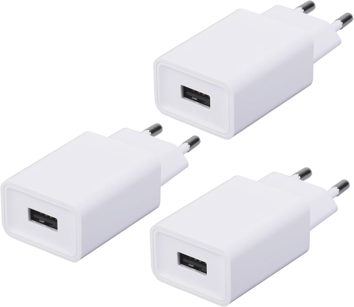 USB oplader set van 3 - 5V 2A - Compact en lichtgewicht - Ideaal voor thuis en onderweg - ShopVlot