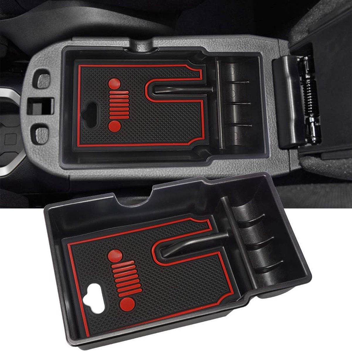 Armsteun console box voor auto - secundaire opslag - rood - geschikt voor Renegade 2015-2017 - ShopVlot