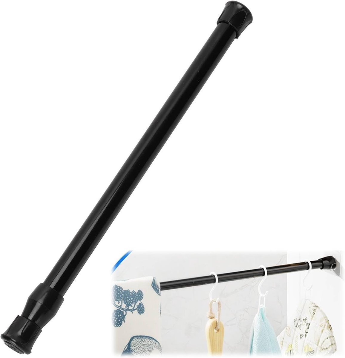 Spanner gordijnroede 25-90cm - telescopisch - zonder boren - ideaal voor badkamer - ShopVlot