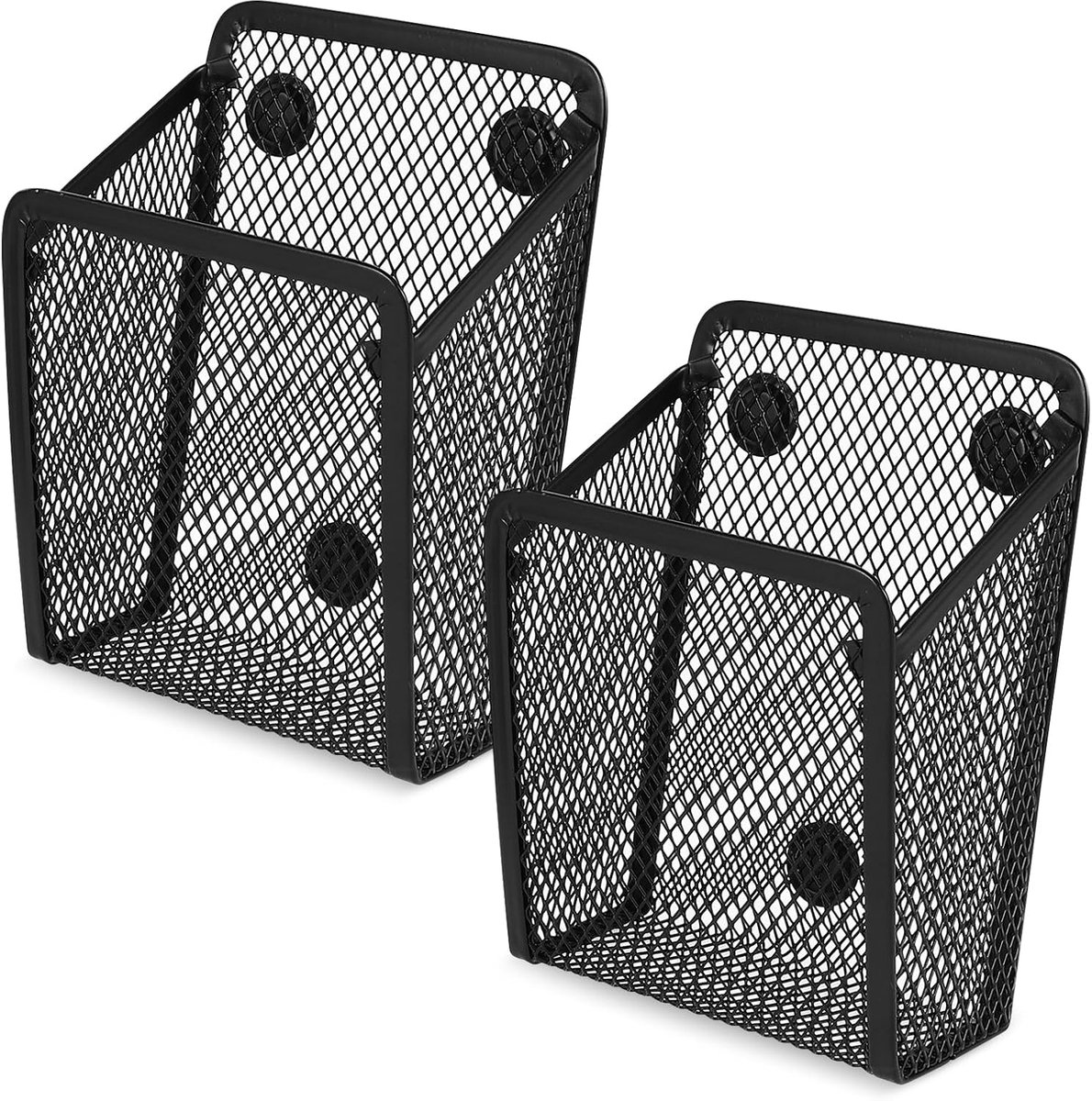 Magnetische Penhouder 2 Stuks - Metaal Gaas - Sterke Magneten - Ideaal voor Bureau en Koelkast - ShopVlot