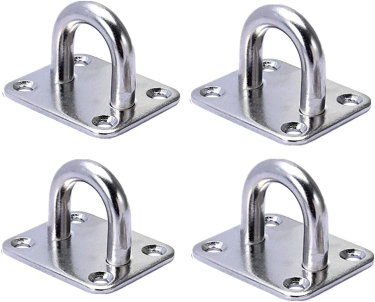 Oogplaten haak 5mm - 304 RVS - duurzaam en roestbestendig - ideaal voor schorsingstraining - ShopVlot