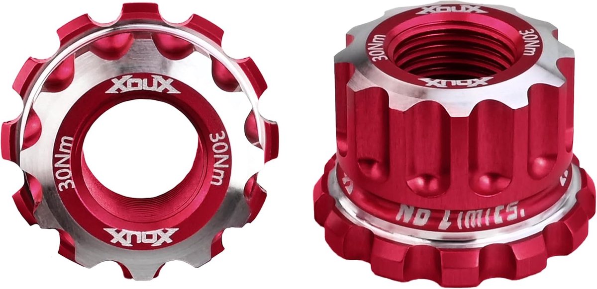 BMX Asmoeren 10 mm - Rood - CNC-gemaakt - Perfecte pasvorm voor BMX-fietsen - ShopVlot