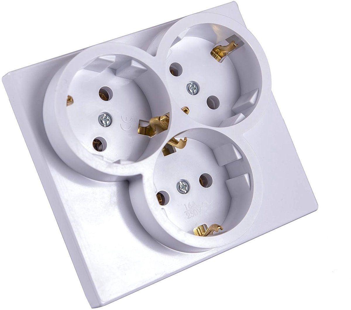 3-gang Schuko sockets - inbouw - IP20 - transformeer 1 naar 3 aansluitingen - ShopVlot