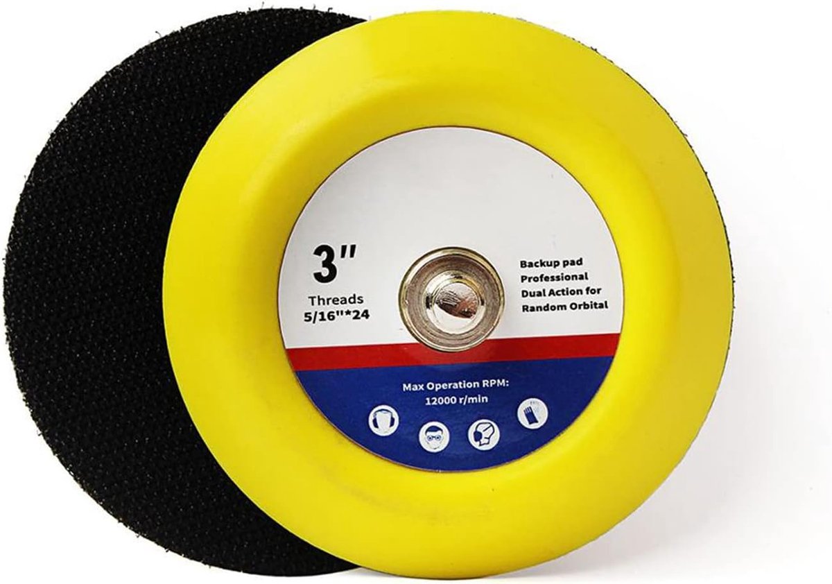 Backer pads 3 inch - 2 stuks - Hook & Loop - Voor auto polijsten - ShopVlot