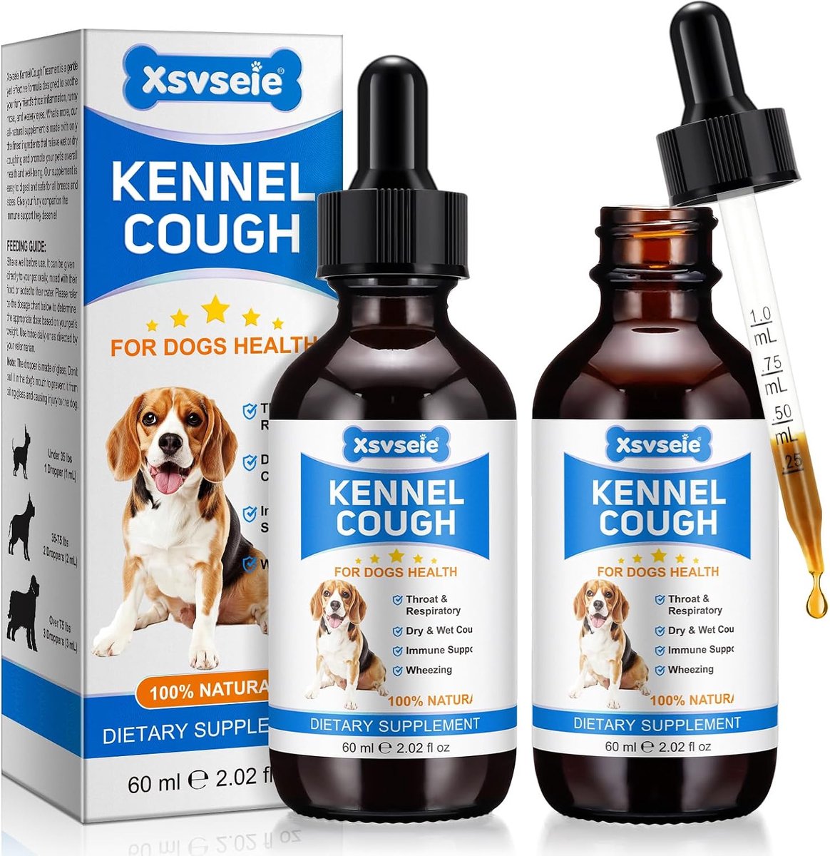 Hondencough Behandeling - 2 Stuks Vloeibare Druppels - Natuurlijke Ingrediënten - Ondersteunt Gezonde Luchtwegen - ShopVlot