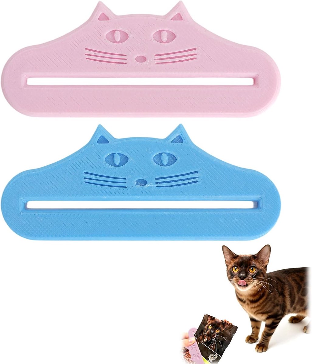 Snackdispenser voor huisdieren - 2 stuks - kunststof blauw en roze - ideaal voor reizen - ShopVlot