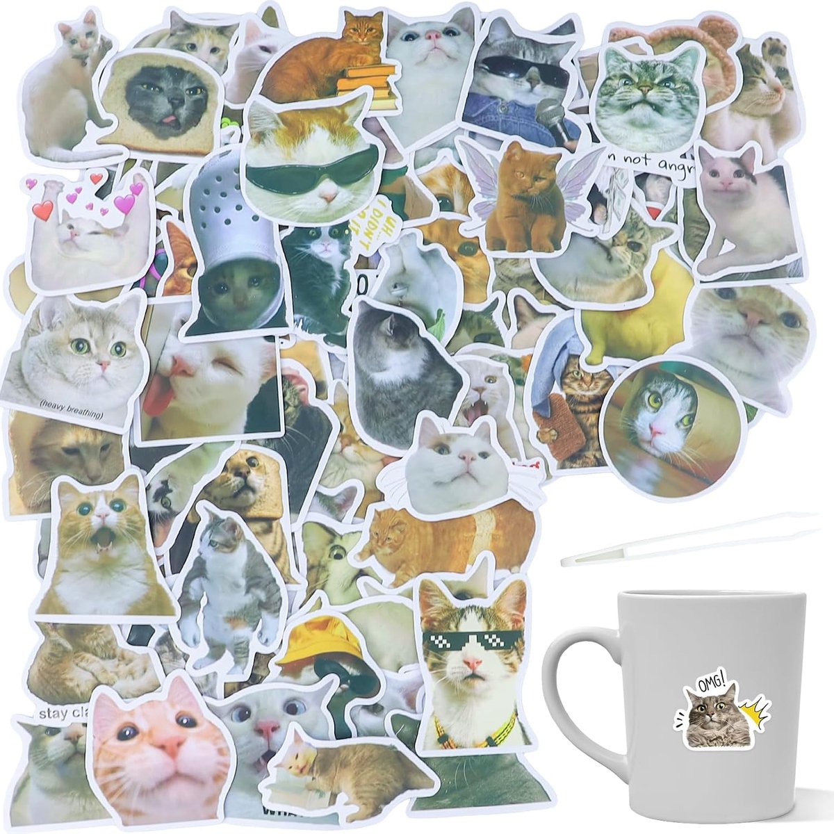 Stickers voor katten - 100 stuks - waterdicht PVC - leuk voor persoonlijke items - ShopVlot