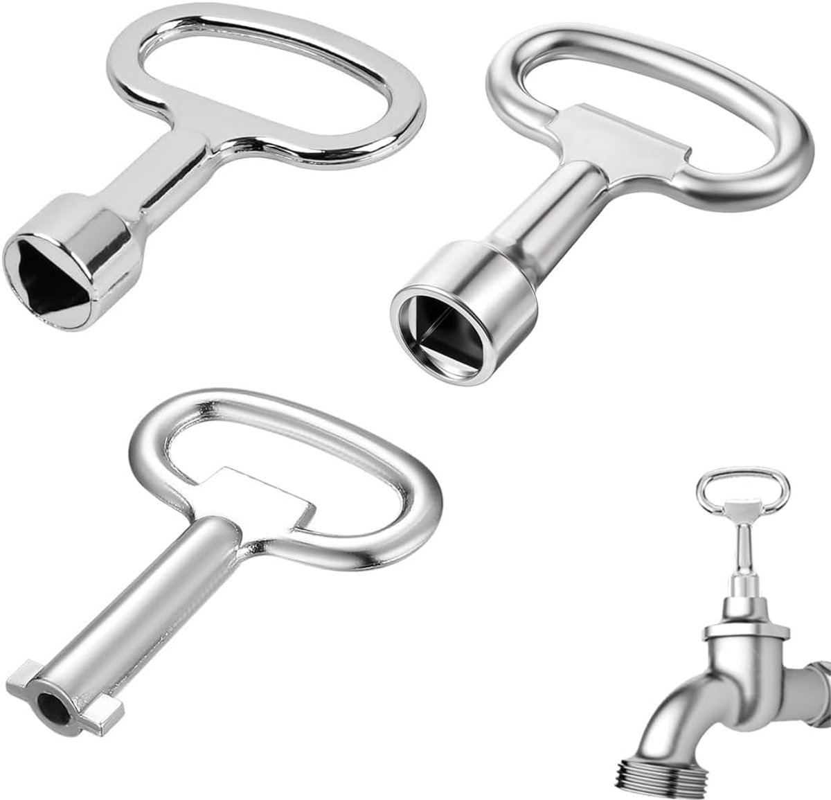 ontluchtingssleutels set - driehoekige en vierkante sleutels - aluminium en zinklegering - ShopVlot