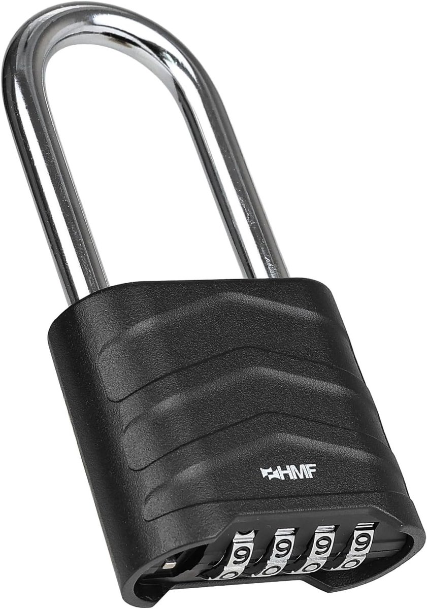 Cijferslot hangslot met hoge beugel - robuust aluminium - 4-cijferige code - betrouwbare beveiliging - ShopVlot