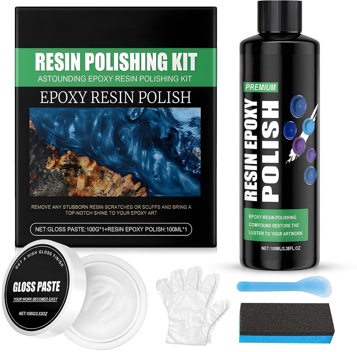 Polijstpasta voor epoxyhars - Voor meubels en acrylglas - Verwijdert krassen en mist - Voor spiegelglans - ShopVlot
