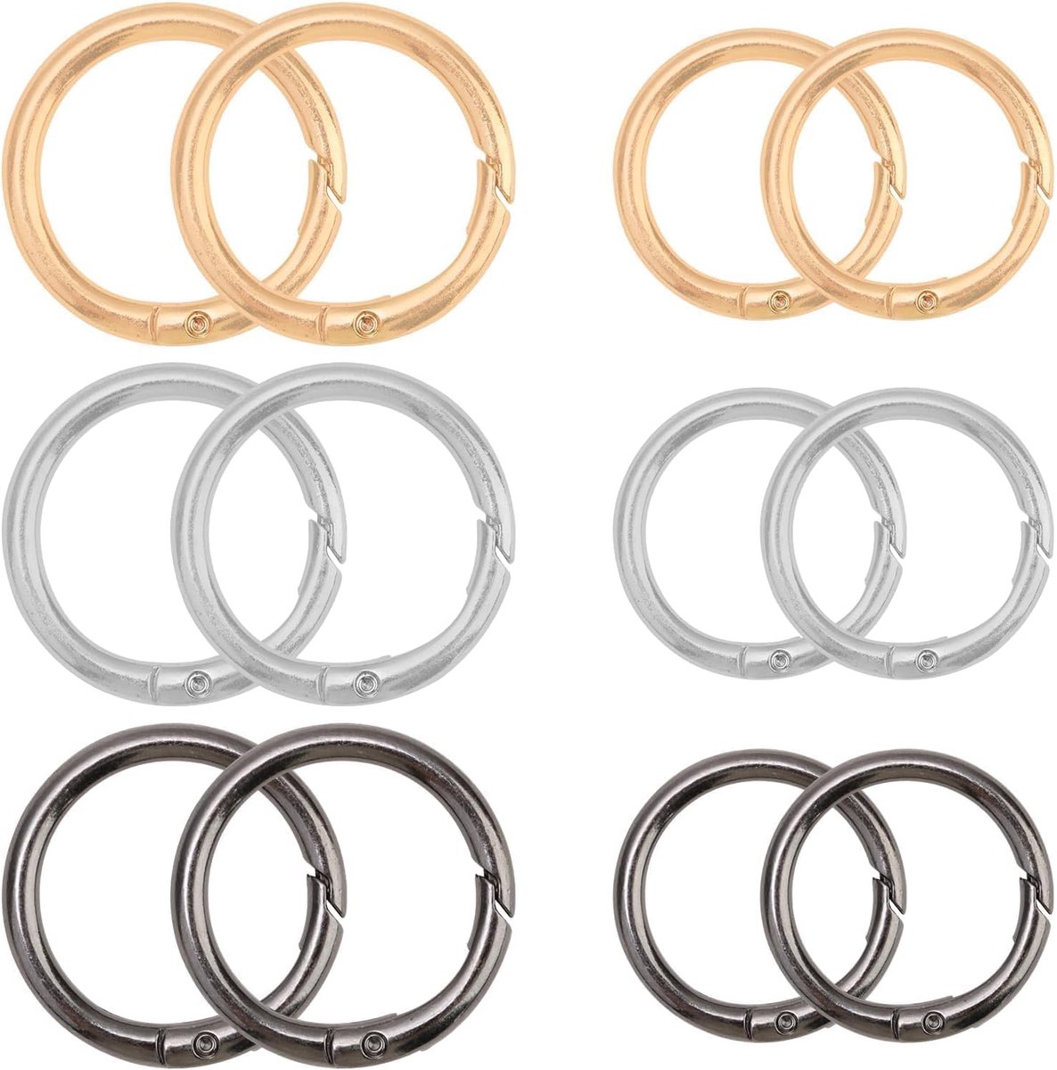Ronde karabijnhaken 28/33mm - Zinklegering - 3 kleuren - Perfect voor sleutels en tassen - ShopVlot