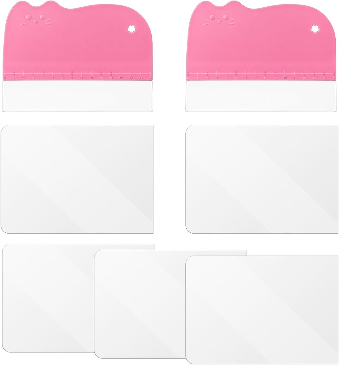 Deegschraper set 2 stuks - siliconen met 5 flexibele schrapers - voor taartdecoratie - veelzijdig bakgereedschap - ShopVlot