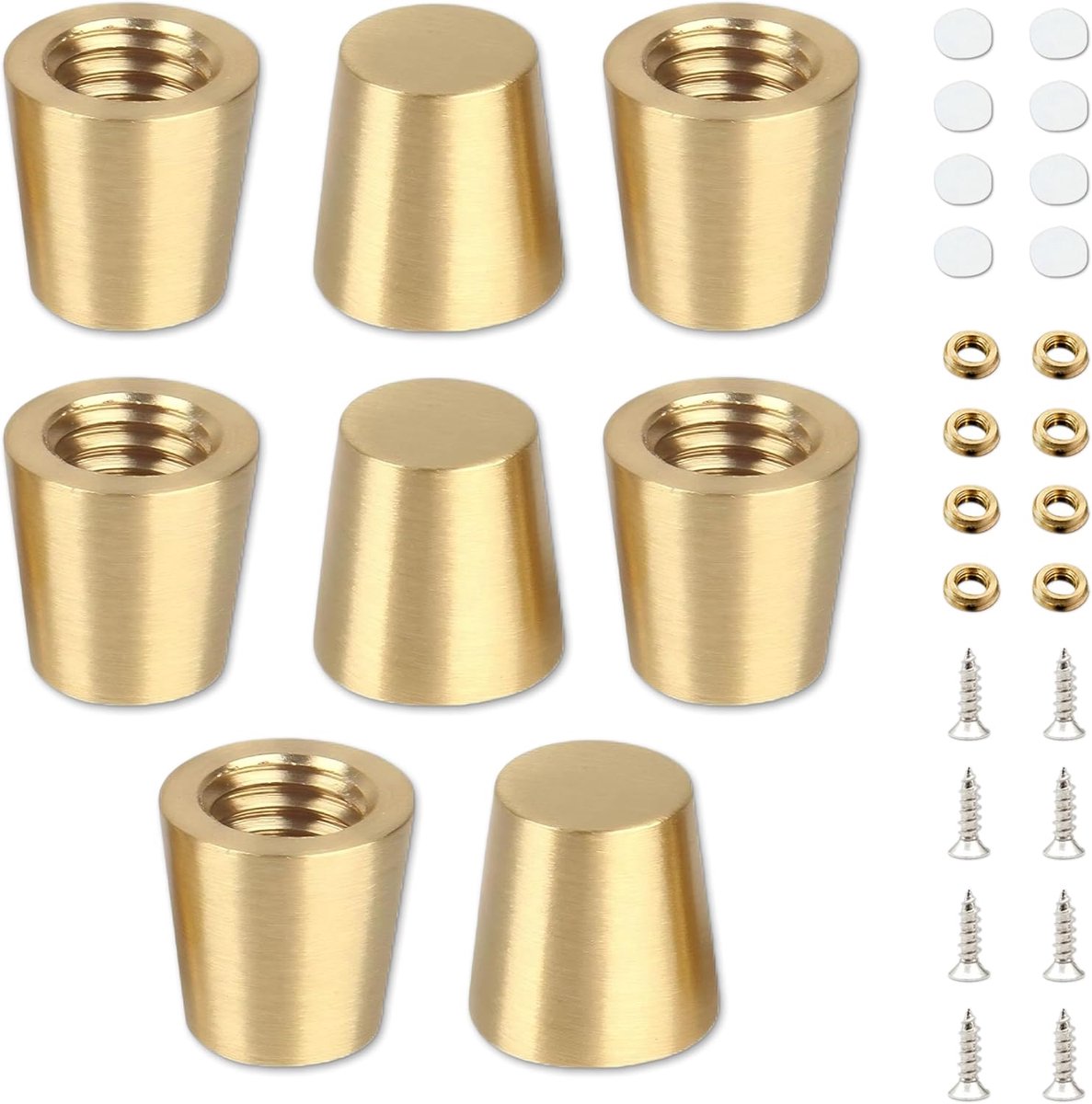 Snijplankvoeten 15mm - Robuuste messing poten met schroeven - Voor snijplanken en meubels - Set van 8 stuks - ShopVlot