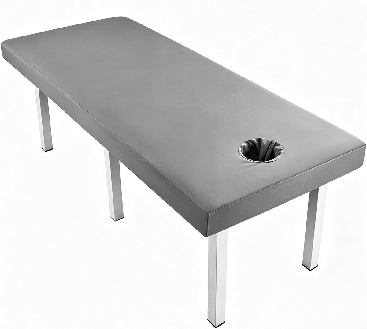 Massagestoel lakens 190x80 cm - grijs polyester - elastische hoeken - volledige bescherming - ShopVlot