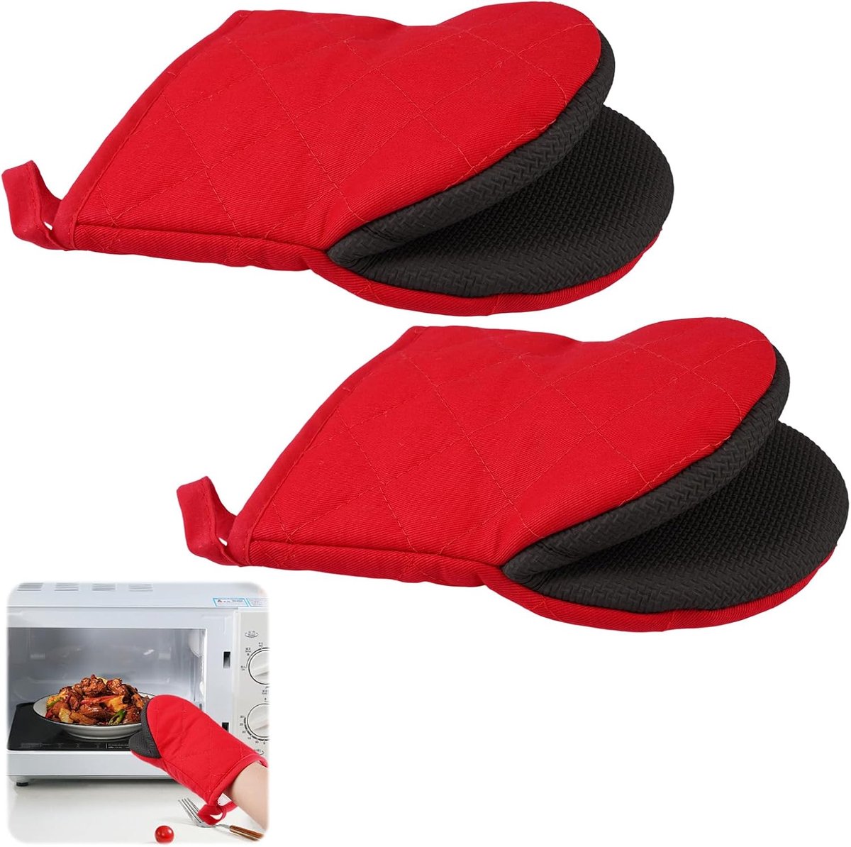 Ovenwanten 19,5x15,5cm - 260°C Hittebestendig - Chloropreen Rubber en Katoen - Perfect voor Bakken - ShopVlot