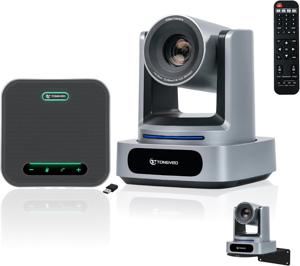 PTZ camera 4K - 10X zoom AI auto-tracking - Bluetooth luidspreker - ideaal voor online vergaderingen - ShopVlot