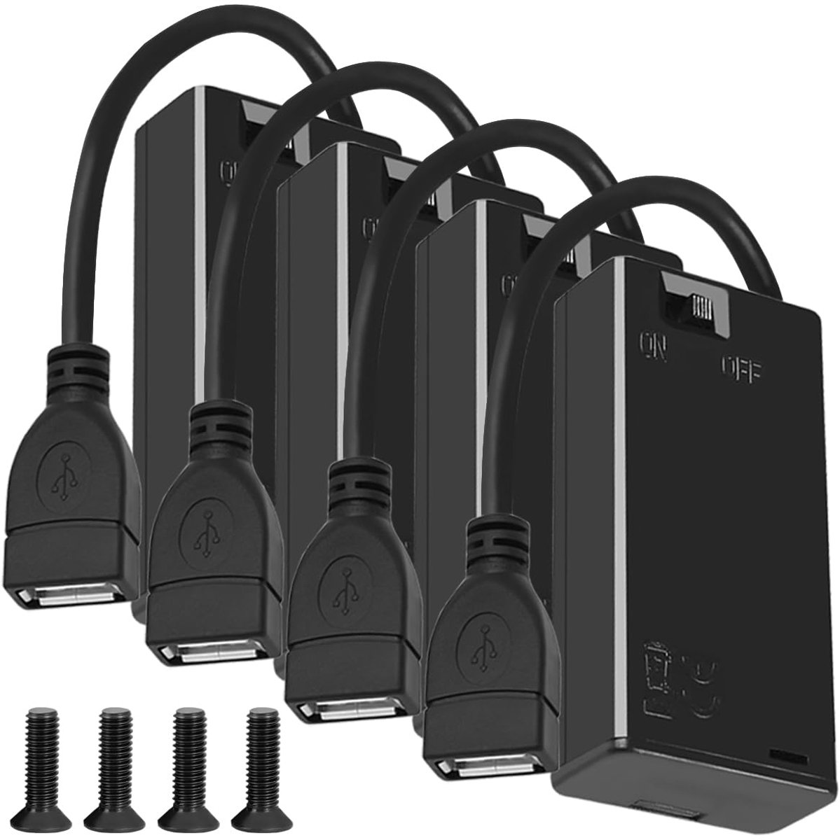 AA batterijhouder met schakelaar - 2 x 1.5V AA - met USB-kabel - ideaal voor DIY projecten - ShopVlot