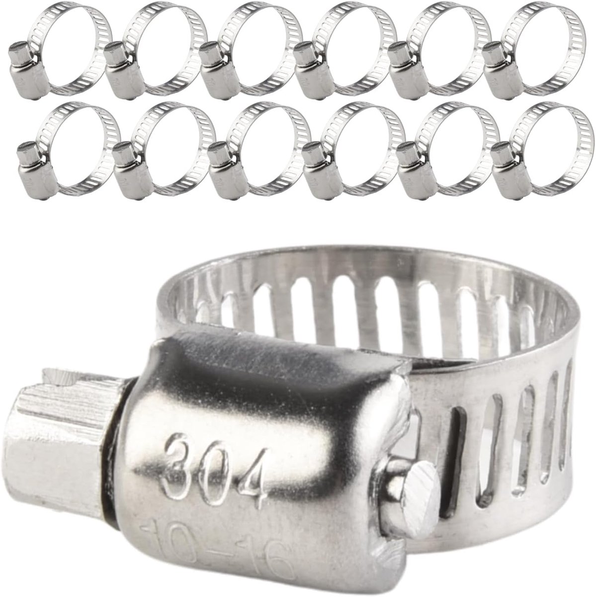 Slangklemmen 10-16 mm - 12-delige set roestvrij staal - verstelbare schroefklemmen - geschikt voor tuinslangen - ShopVlot
