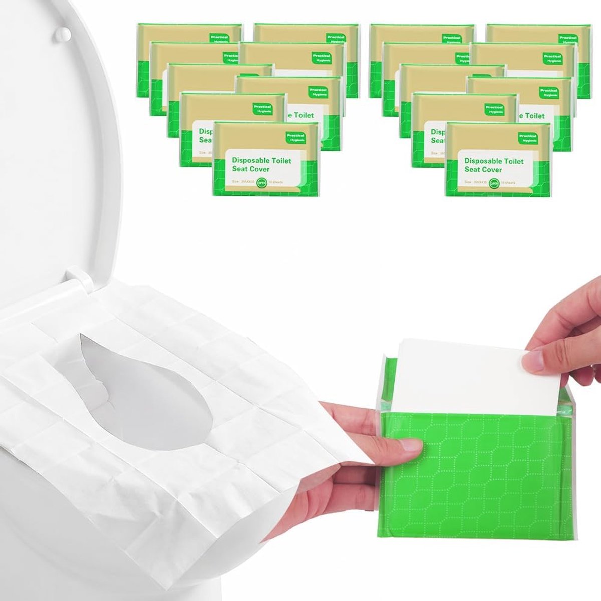 Toiletzitkappen 160-stuks - Wegwerp toiletzittingen - Hygiënisch voor kinderen en volwassenen - Ideaal voor onderweg - ShopVlot