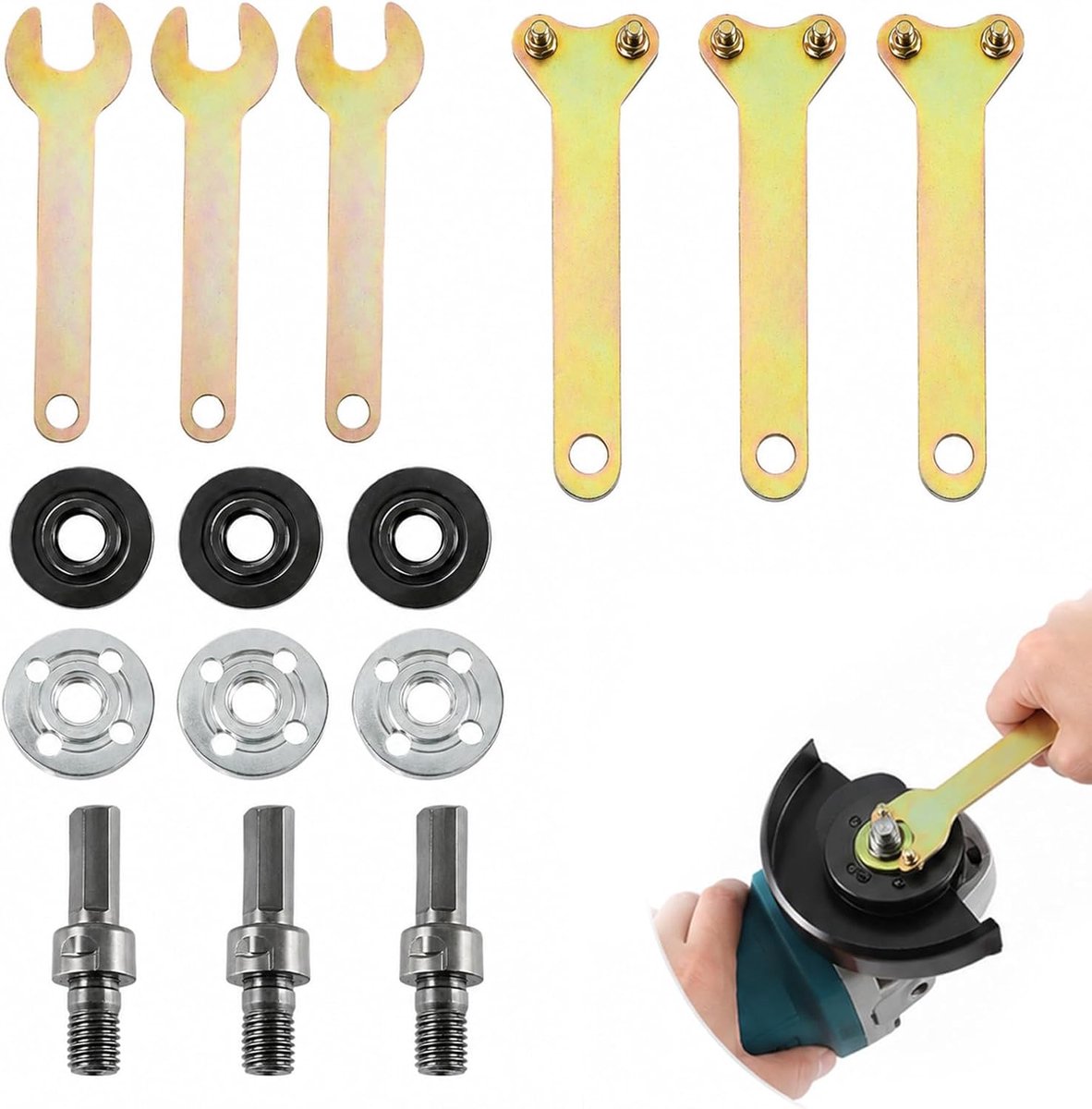 Winkelschleifer Accessoire Set 15-Delig - Omvormer en Aansluitbalk Kit - Verstelbare Rotatie - ShopVlot