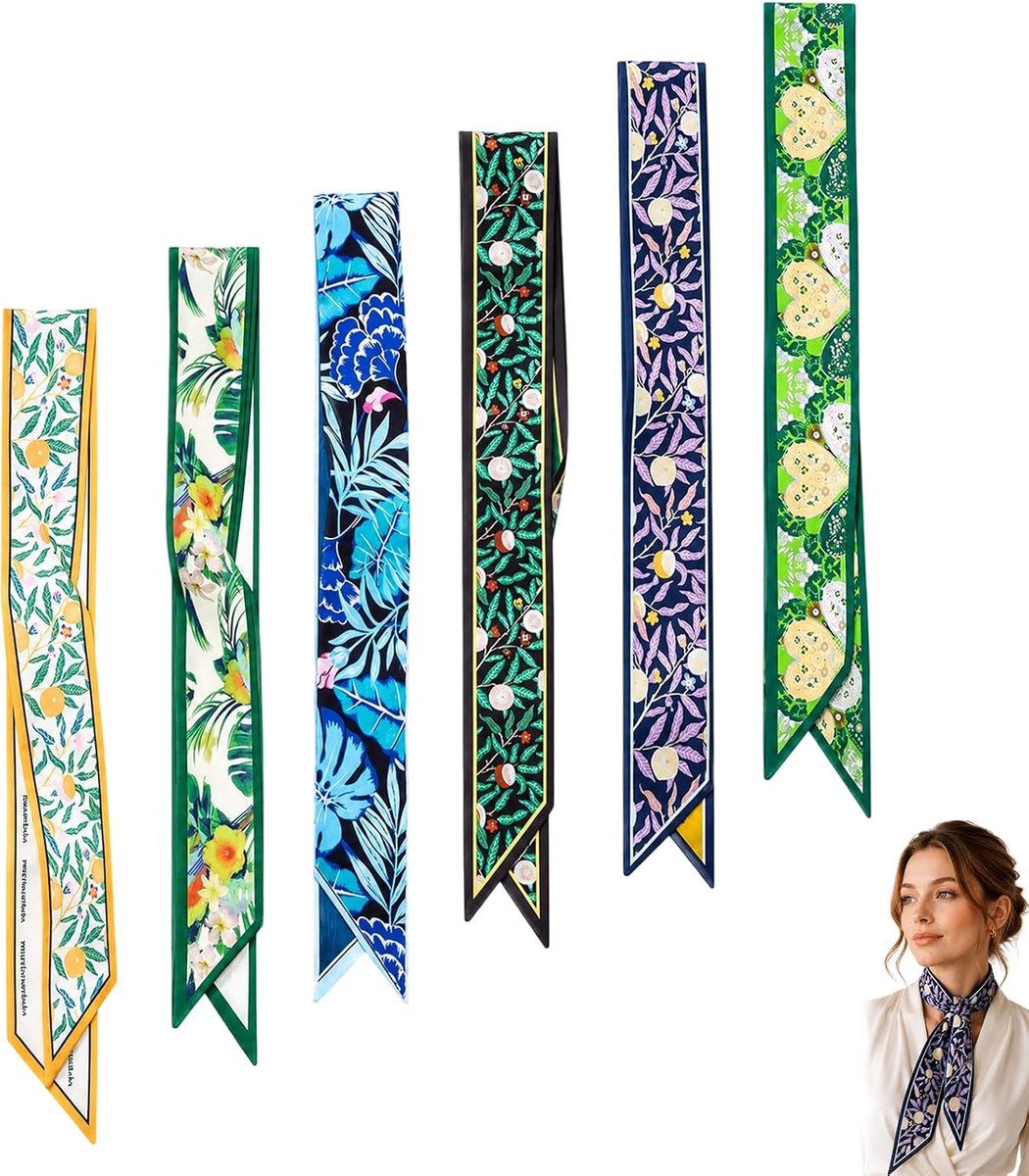 Haar sjaals 6 stuks - smal - boho gestreept - ideaal voor dagelijks gebruik - ShopVlot