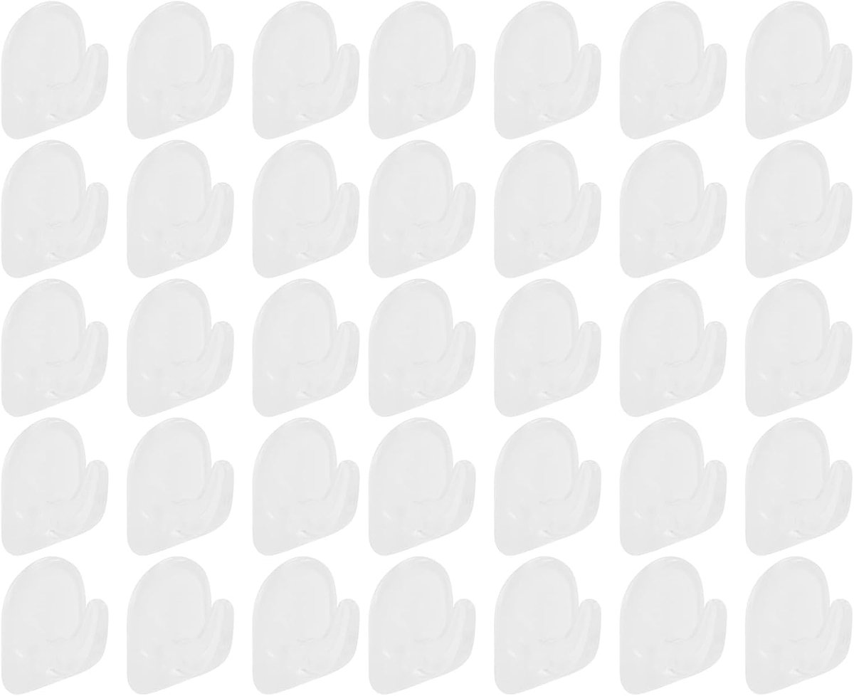 Zelfklevende Wandhaken 35 Stuks - Transparant Acryl - Duurzaam en Herbruikbaar - Ideaal voor Badkamer en Keuken - ShopVlot
