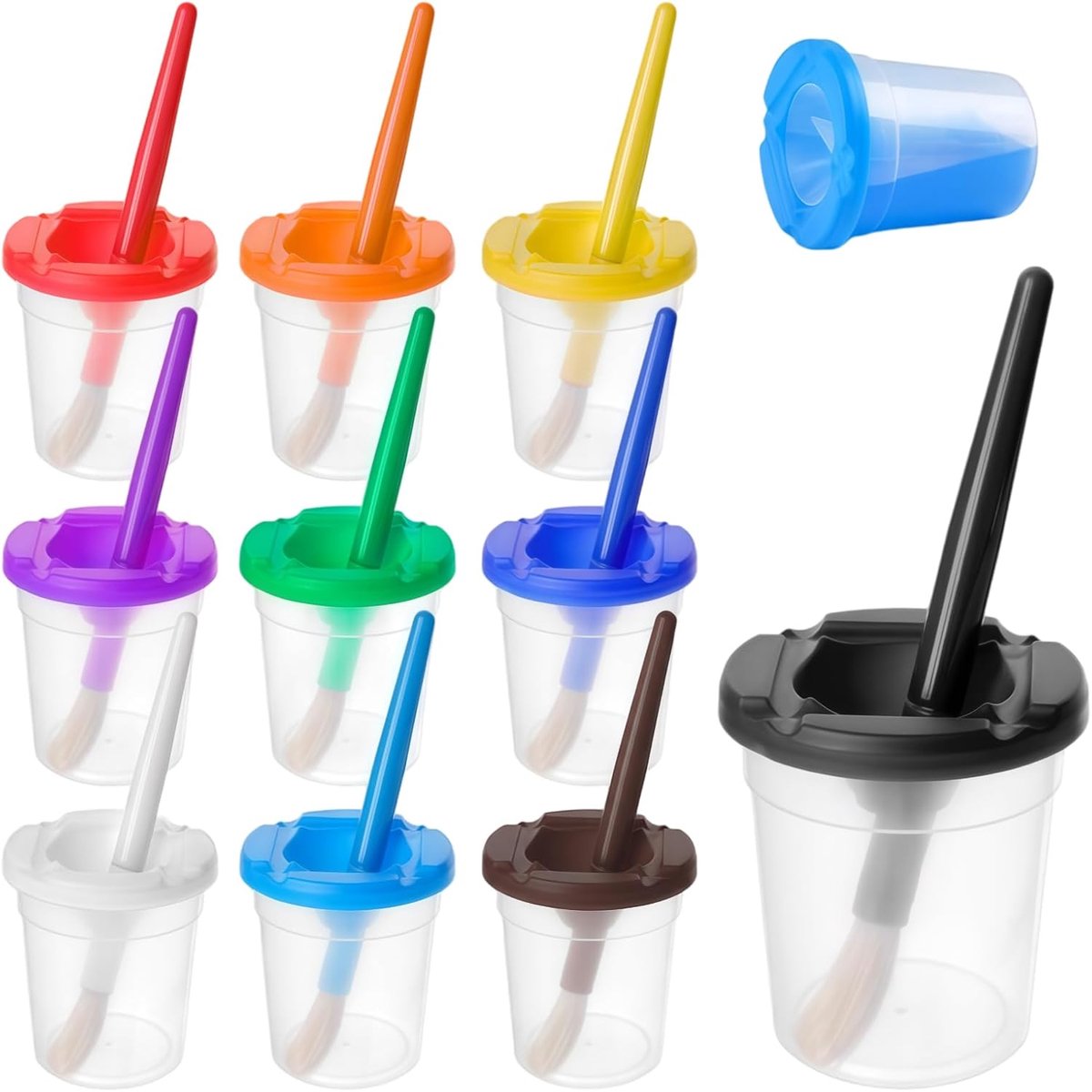 SnelShoppen - 10-delige Waterverfset voor Kinderen met 3 Lekvrije Verfbekers, Creatief Knutselmateriaal voor Jongeren, Geschikt voor Thuis, Schilderen
