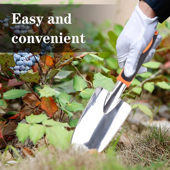 Tuinkepel Gereedschap Tuinschop Jiechang aluminium tuintroffel antislip ergonomisch handvat handschop planten verplanten wieden graven sneeuwscheppen . — afbeelding 3