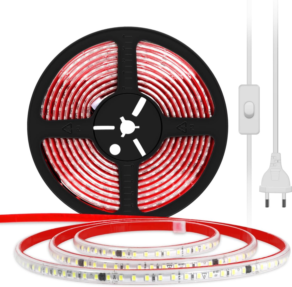 LED Strip 220V 10M Koud Wit - Flexibele LED Verlichting - IP67 Waterdicht - Eenvoudige installatie - SnelShoppen