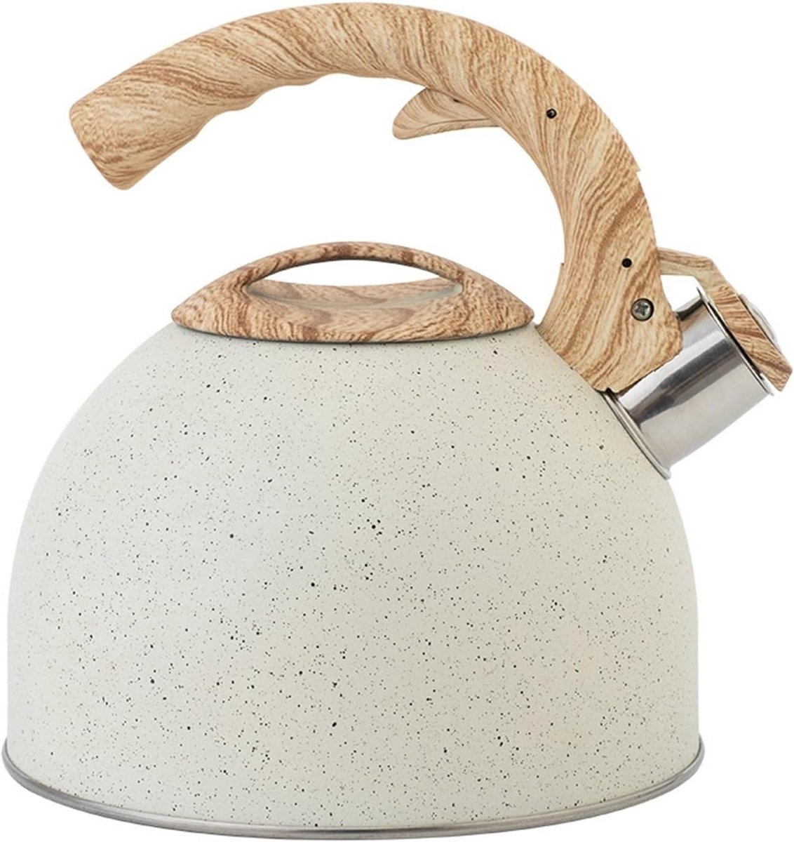 Theepot Kookketel - Waterketel Theeketel - Water Koken - Platte Bodem - 3 liter - Beige
