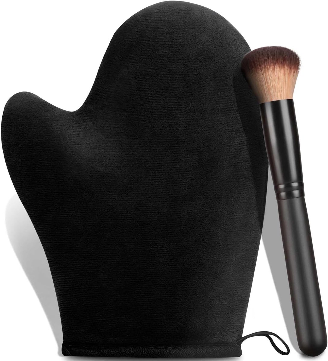 SnelShoppen - Selbstbräuner Handschuh Set met Toepassingspinsel - Herbruikbare Applicator voor Strepenvrije Natuurlijke Bräune - Perfect voor Thuisgeb
