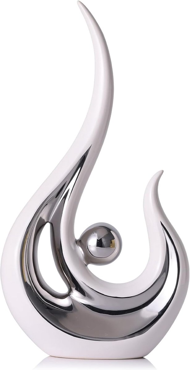 Abstracte figurine 9.4" - keramische sculptuur - moderne decoratie - inspiratie voor woonkamer - SnelShoppen