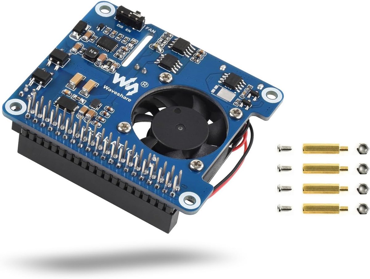 Power over Ethernet HAT uitbreiding - actieve koeling - 5V/12V uitgang - geschikt voor Raspberry Pi 3B+/4B - ShopVlot