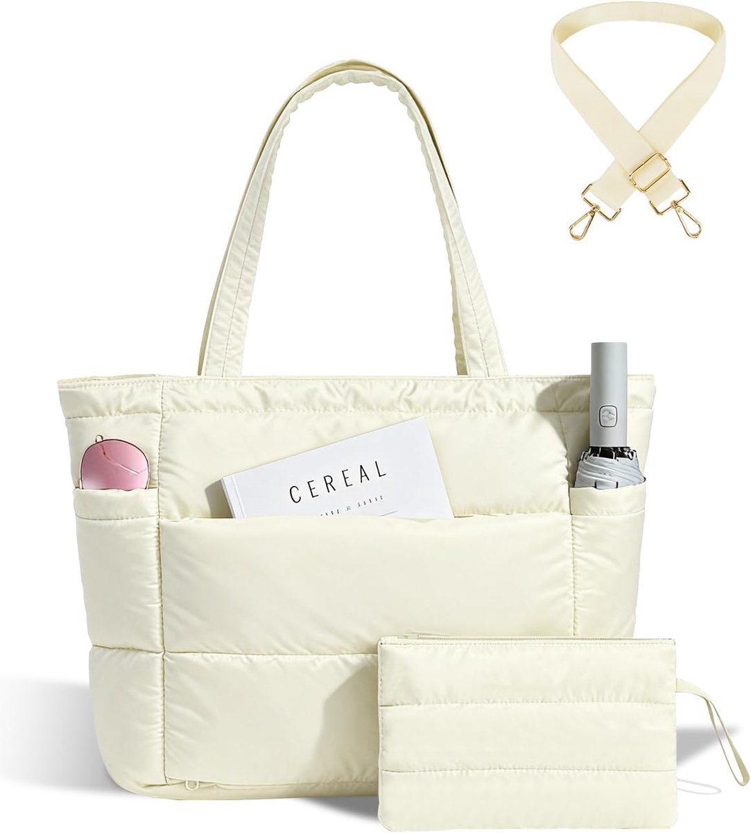 Dames Tote Bag - Gevoerde Handtas - Ruime Opbergvakken - Ideaal voor Werk en Reizen - ShopVlot
