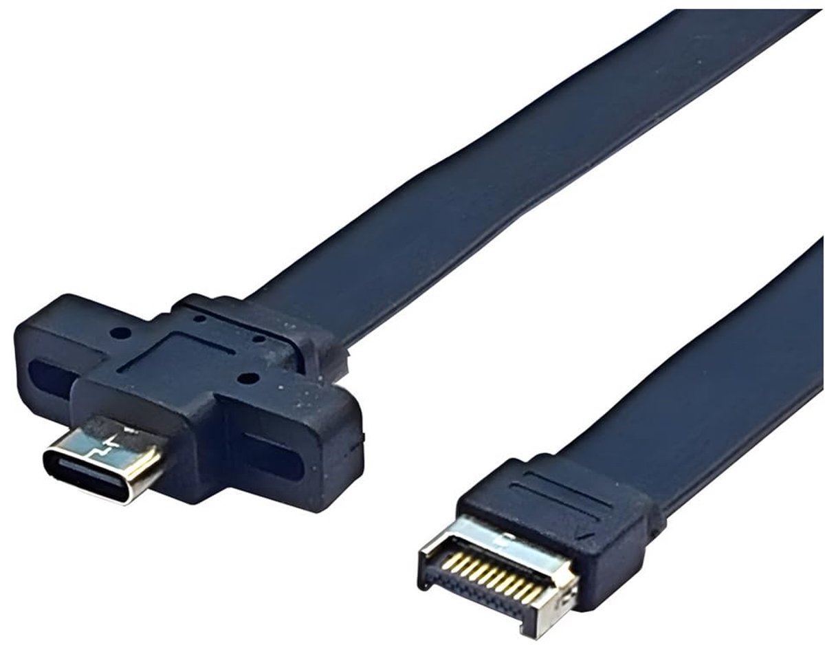 USB 3.2 Gen2x2 lijn type E terminal type C moeder 30cm - plat - 10G/20Gbps - hoge snelheid gegevensoverdracht - ShopVlot