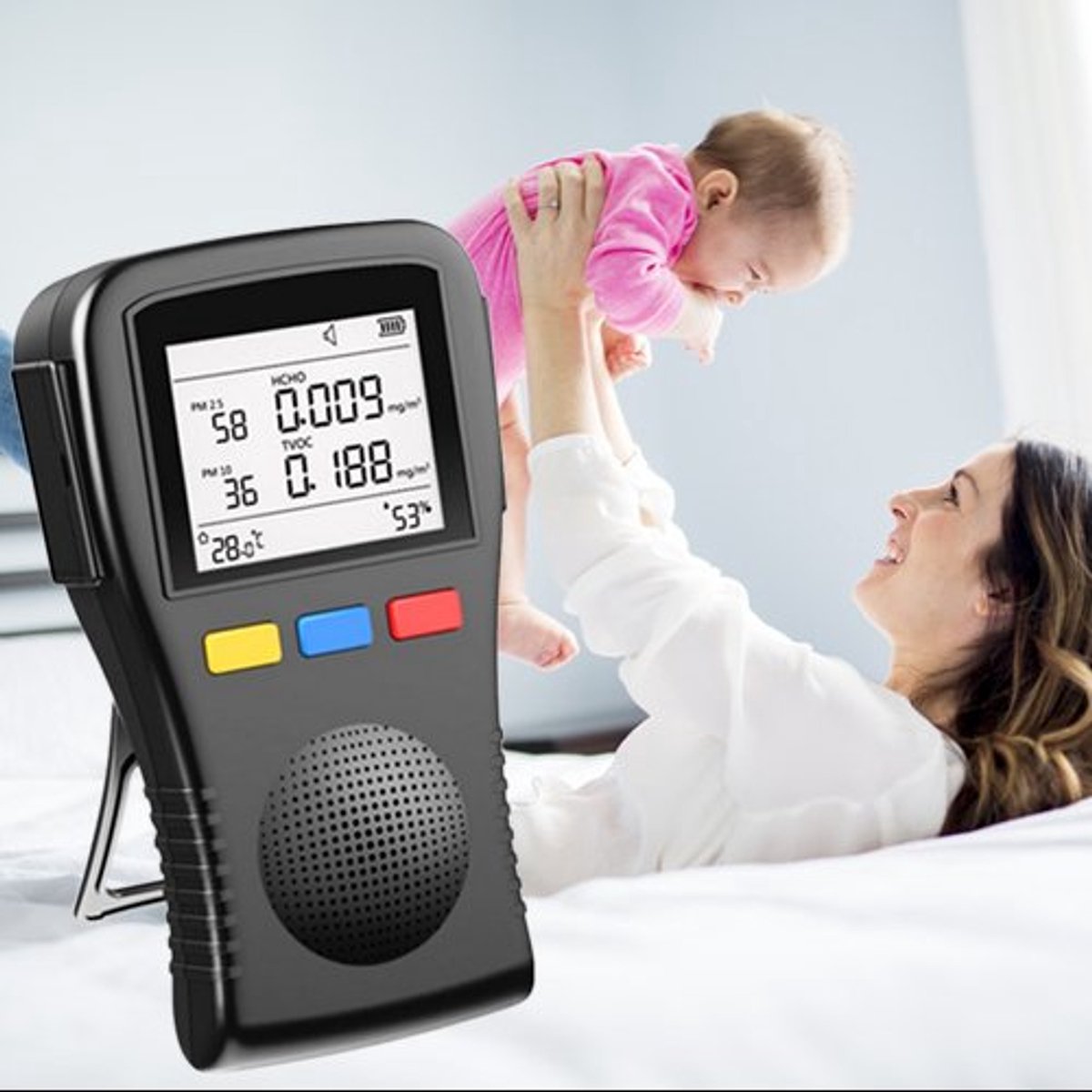Deeltjesmeter PM2.5/PM10 - Laser - Formaldehyde en benzene - Meet luchtkwaliteit - ShopVlot