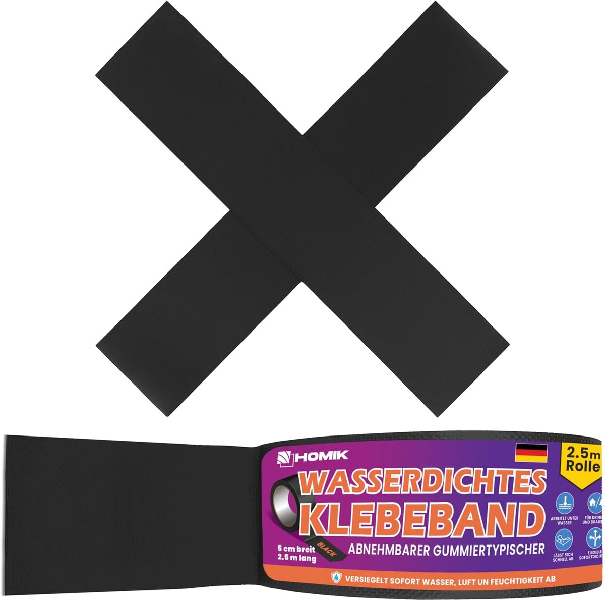 Waterdichte tape 5cm x 2.5m - UV-bestendig - extreem sterk - ideaal voor lekkages - ShopVlot