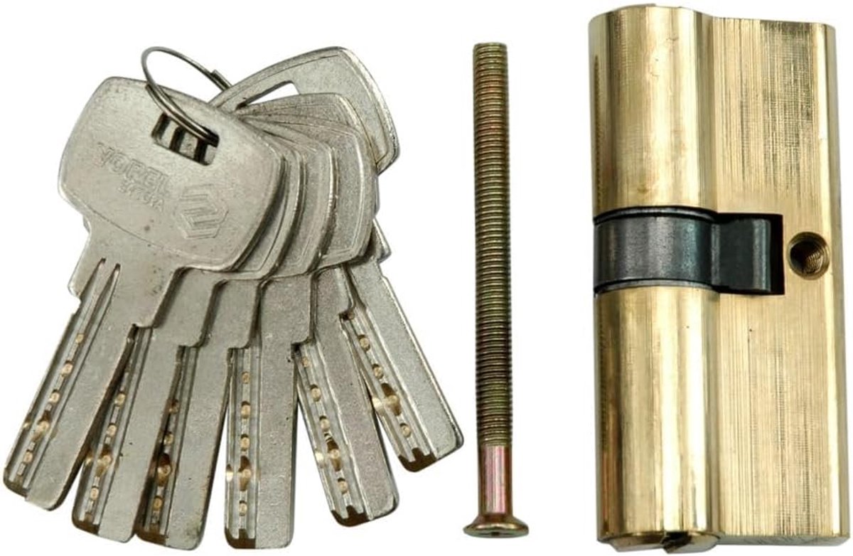 Deurslot met beveiligingscilinder 67 mm - messing - 6 sleutels - optimale veiligheid - ShopVlot