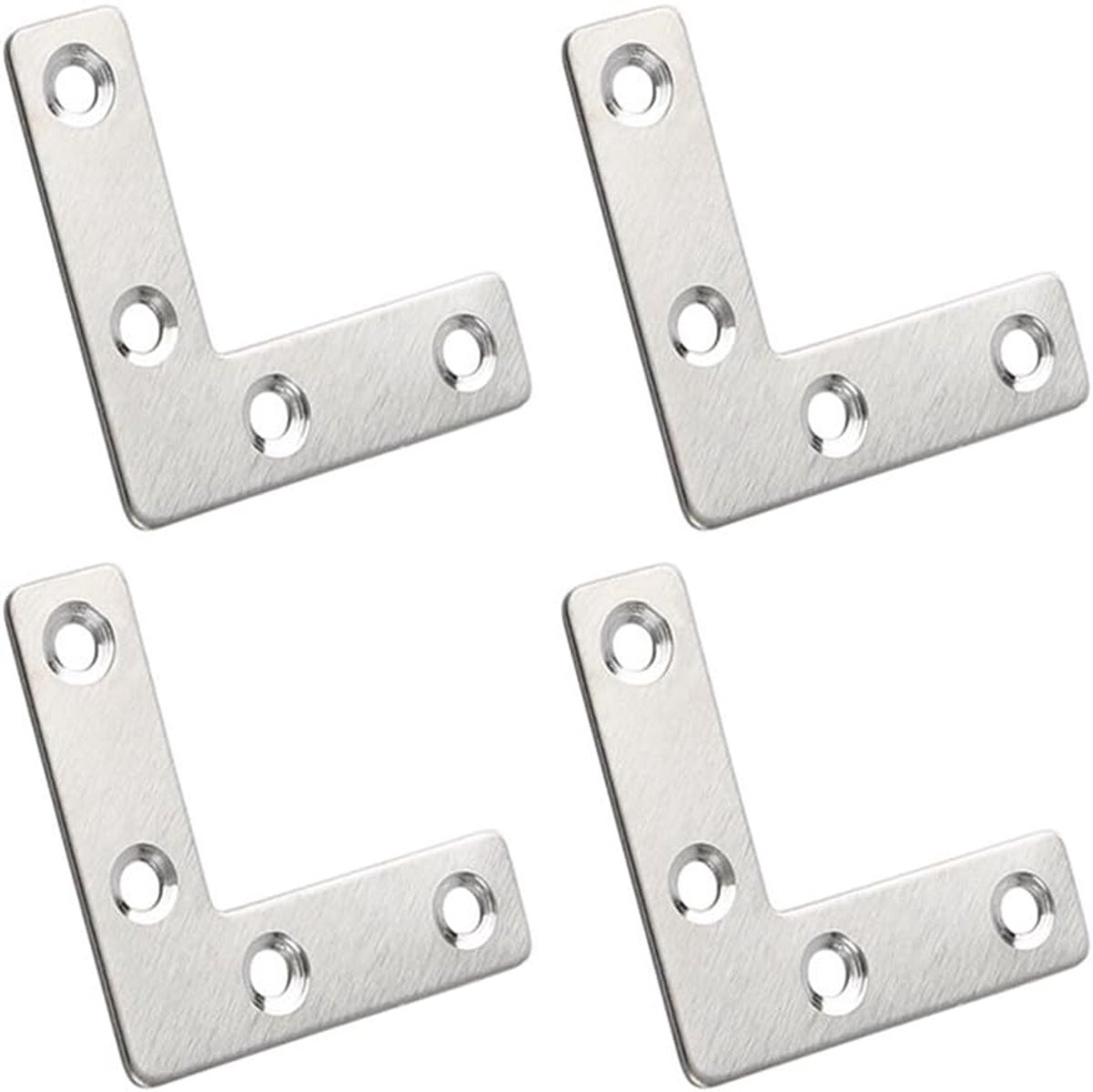 L-vormige hoekbeugels 50x50mm - roestvrij staal - stevige constructie - ideaal voor meubels - ShopVlot