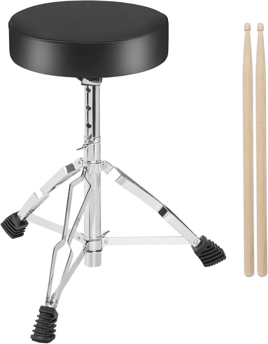 Drumstool hoogte verstelbaar 42-56 cm - Opvouwbaar en gestoffeerd - Voor kinderen en volwassenen - Comfortabel spelen - ShopVlot