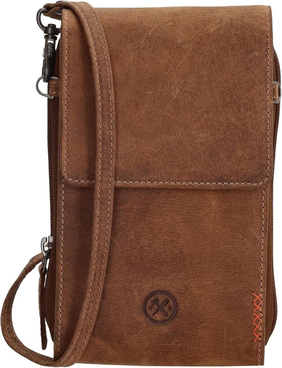 Mobiele telefoon tas dames - Idaho - 100% leer - afneembare schouderriem - betrouwbare bescherming - ShopVlot