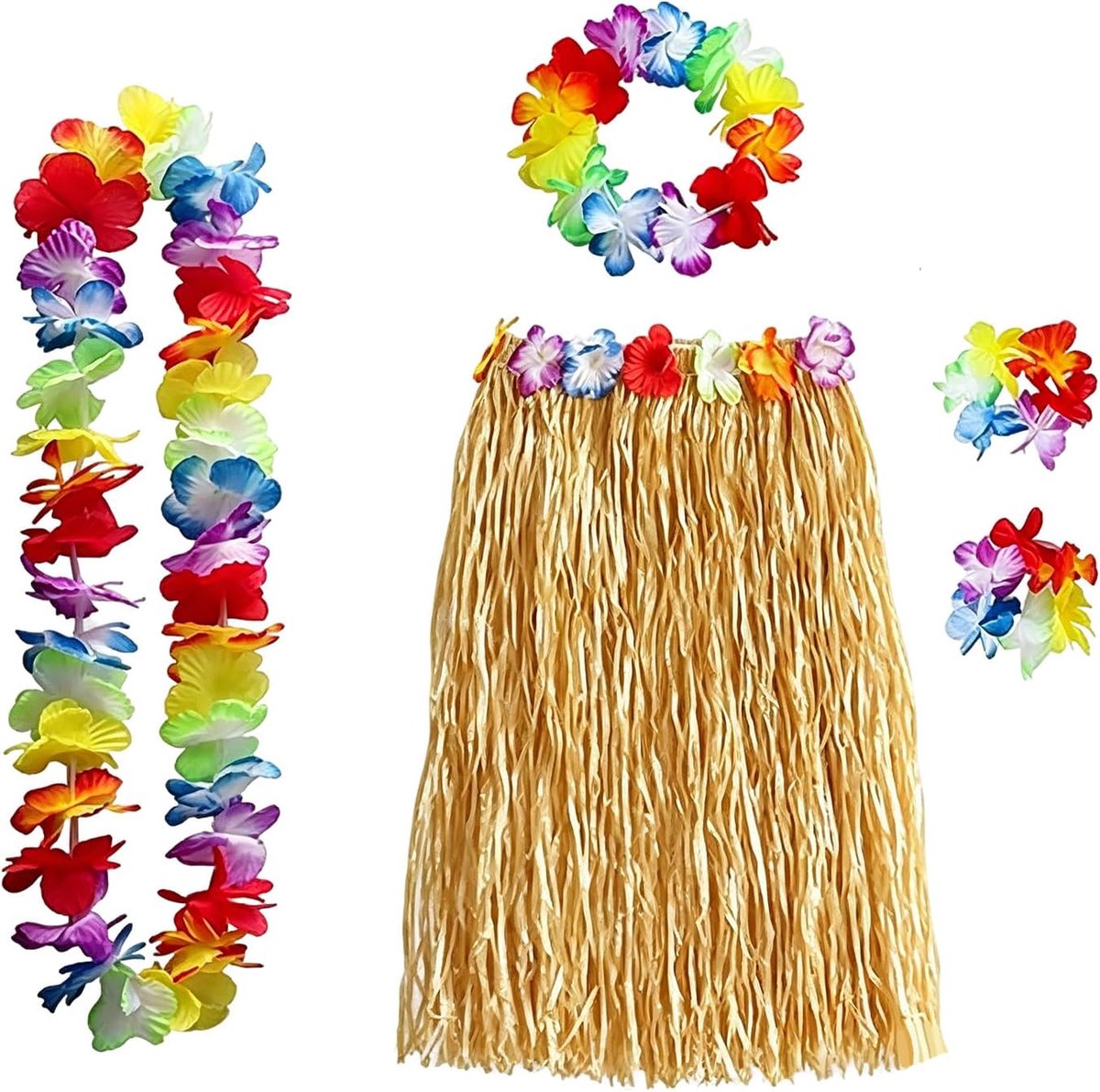 Hawaïaanse outfit dames 5-delig - kostuum voor volwassenen - Tahiti-stijl - ideaal voor tropische feesten - ShopVlot