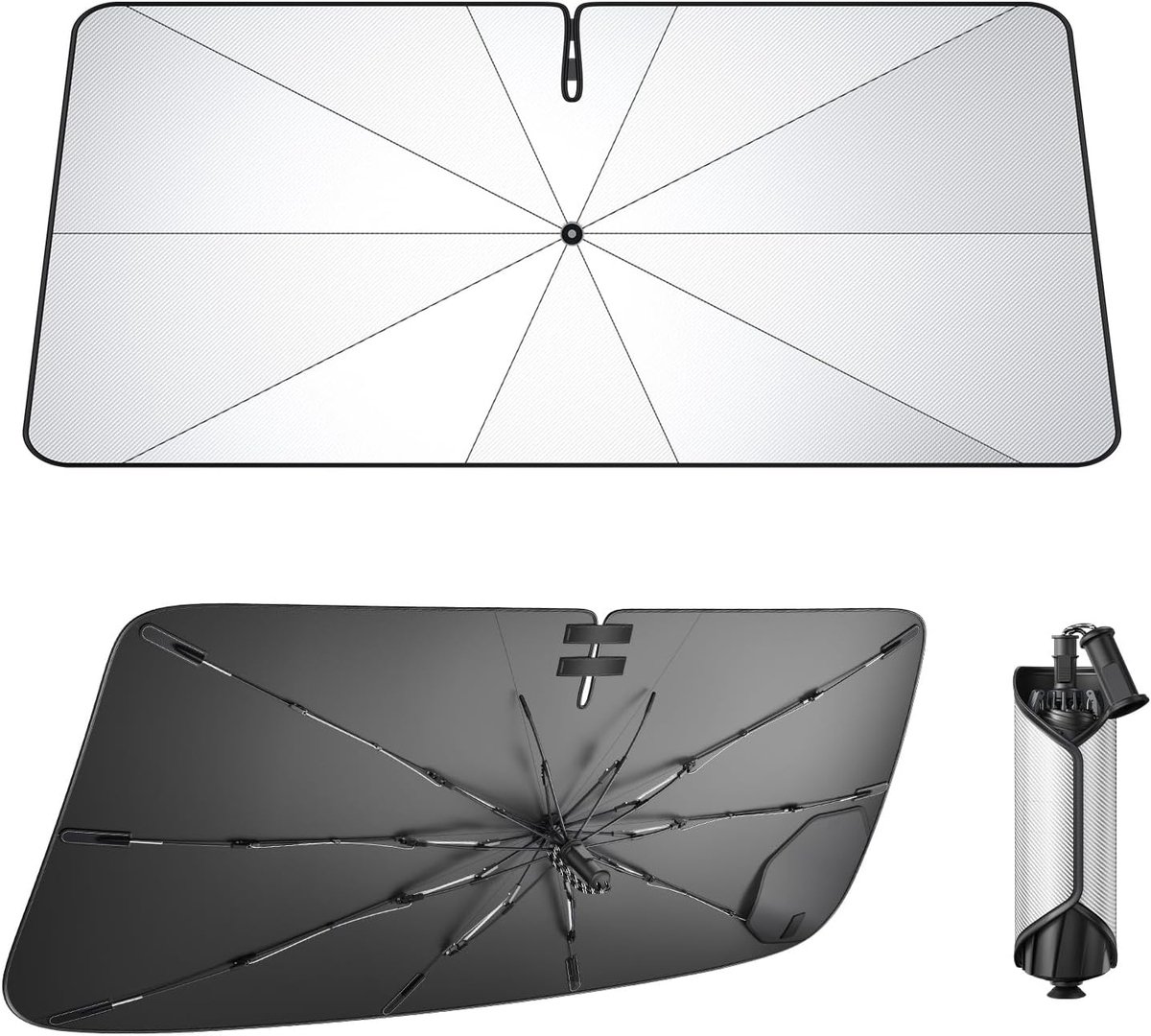 Windscreen zonbescherming - compatibel met Volvo XC40 C40 EX40 2018-2026 - flexibele parasol - UV-bescherming - ShopVlot